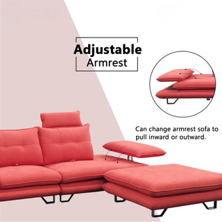 Rovanor Fabric Adjustable Backrest & Armrest Sofa by Esteller (Pet Friendly & Easy Clean)