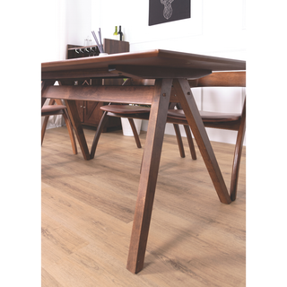 Hazel Brown Faux Leather Wooden Dining Chair