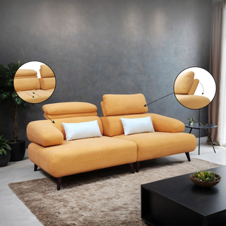 Myric Fabric Adjustable Backrest & Headrest Sofa by Esteller (Pet Friendly & Easy Clean)