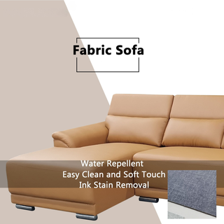 Quirra Genuine Leather Adjustable Headrest L-Shaped Sofa by Esteller