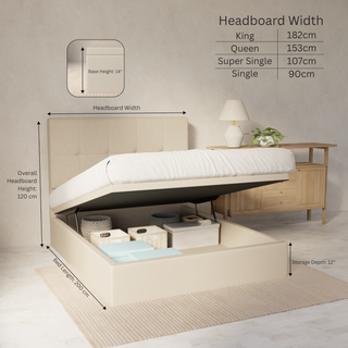 Kaelen Fabric Storage Bed Frame (Water Repellent & Pet Friendly) By Esteller