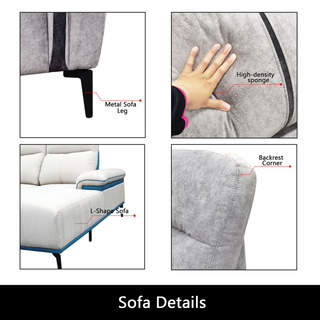 Geymor Fabric L-Shaped Sofa by Esteller (Pet Friendly & Easy Clean)