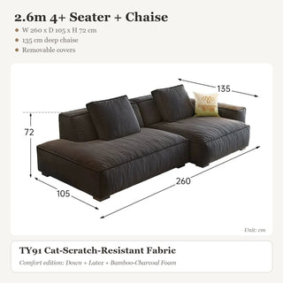 2.6m 4+ Seater + Chaise