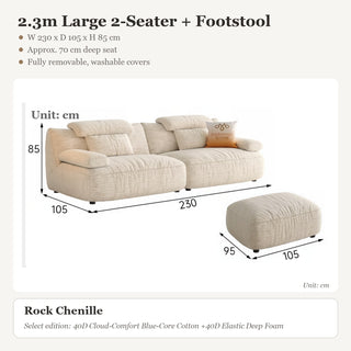 2.3m Large 2-Seater + Footstool