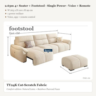 2.63m 4+ Seater + Footstool · Single Power · Voice + Remote