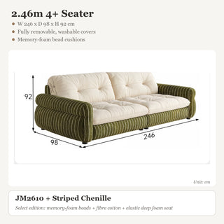 2.46m 4+ Seater · JM2610 + Striped Chenille