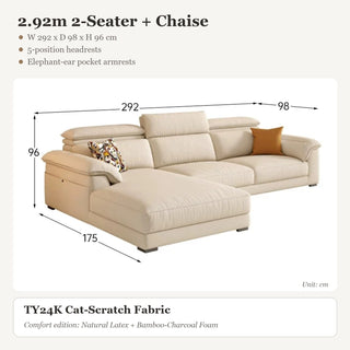 2.92m 2-Seater + Chaise