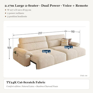 2.17m Large 2-Seater · Dual Power · Voice + Remote