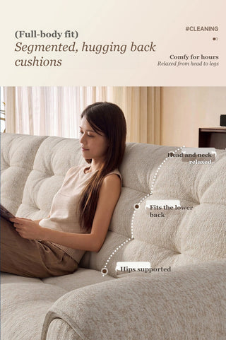 Segmented, hugging back cushions