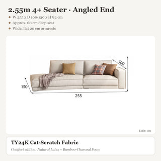 2.55m 4+ Seater · Angled End