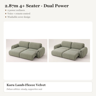 2.87m 4+ Seater · Dual Power · Karu Lamb-Fleece Velvet