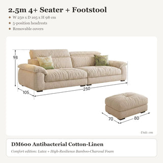2.5m 4+ Seater + Footstool