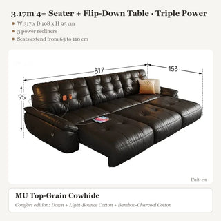 3.17m 4+ Seater + Flip-Down Table · Triple Power