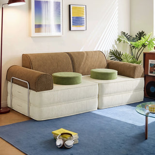 Modular block sofa bed in a living room