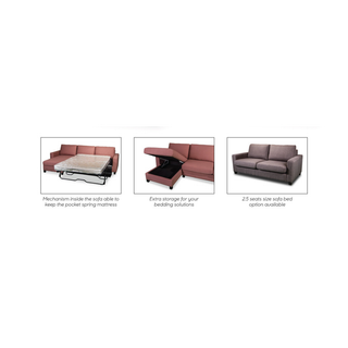 Toshiaki L-Shaped Fabric Storage Sofa Bed