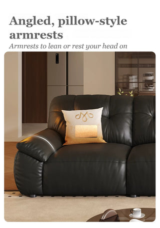 Angled, pillow-style armrests