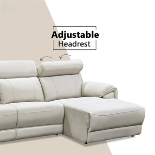 Enricus Fabric Adjustable Headrest L-Shaped Sofa by Esteller (Pet Friendly & Easy Clean)