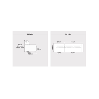 Shoalis Fabric Adjustable Legrest & Backrest Sofa by Esteller (Pet Friendly & Easy Clean)