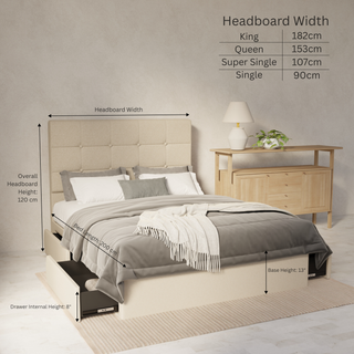 Theron Fabric Drawer Bed Frame (Water Repellent & Pet Friendly) By Esteller