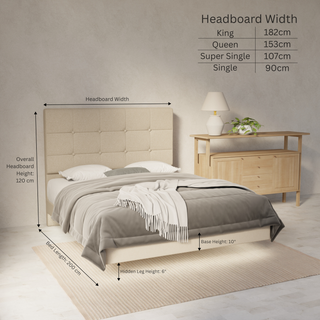 Theron Fabric Floating Bed Frame (Water Repellent, Pet Friendly & LED) By Esteller