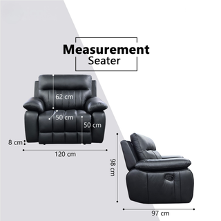 Ervon Genuine Leather Recliner Sofa by Esteller