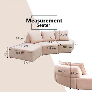 Fiorin Fabric Sectional Sofa by Esteller (Pet Friendly & Easy Clean)