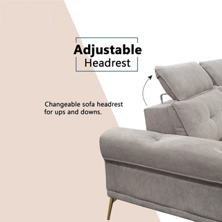 Ceyra Fabric Adjustable Headrest Sofa by Esteller (Pet Friendly & Easy Clean)