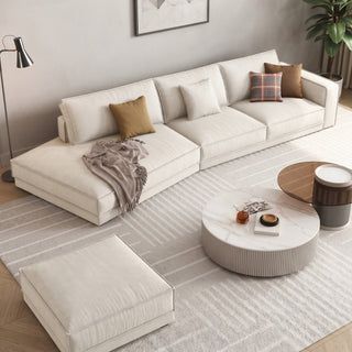Cream fabric sofa in a living room