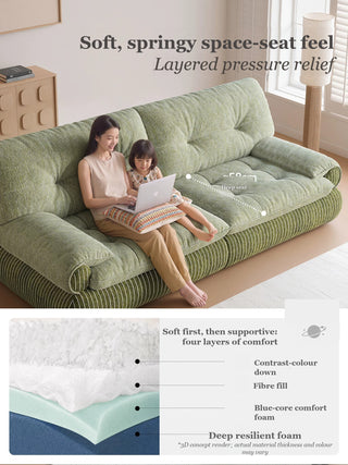 Soft, springy space-seat feel