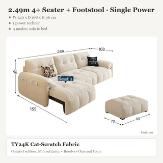 2.49m 4+ Seater + Footstool · Single Power