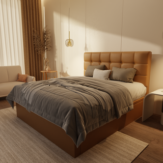 Mancine Genuine Leather Storage Bed (Gas Lift)