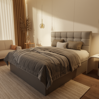 Mancine Genuine Leather Storage Bed (Gas Lift)