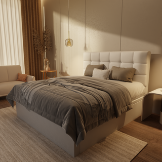 Mancine Genuine Leather Storage Bed (Gas Lift)