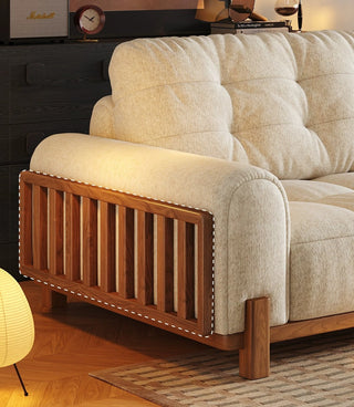 Slatted wooden side panel