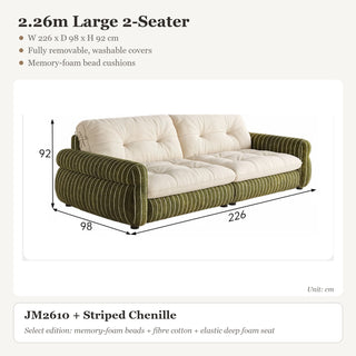 2.26m Large 2-Seater · JM2610 + Striped Chenille