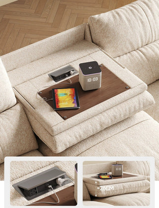 Flip-down table with charging