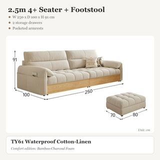 2.5m 4+ Seater + Footstool