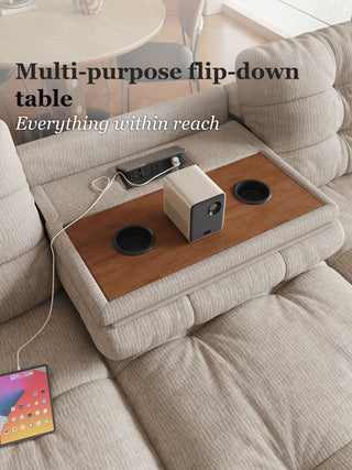 Multi-purpose flip-down table