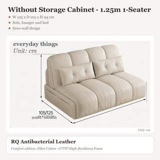 Without Storage Cabinet · 1.25m 1-Seater