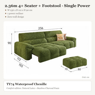 2.36m 4+ Seater + Footstool · Single Power