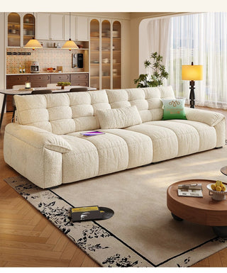 Cream lamb-fleece sofa