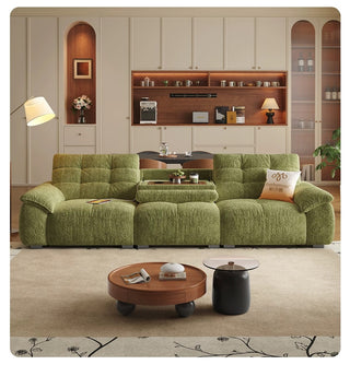 Green fabric sofa