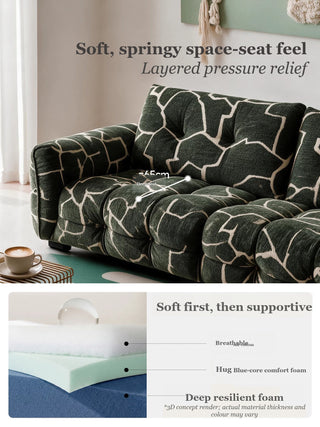 Soft, springy space-seat feel