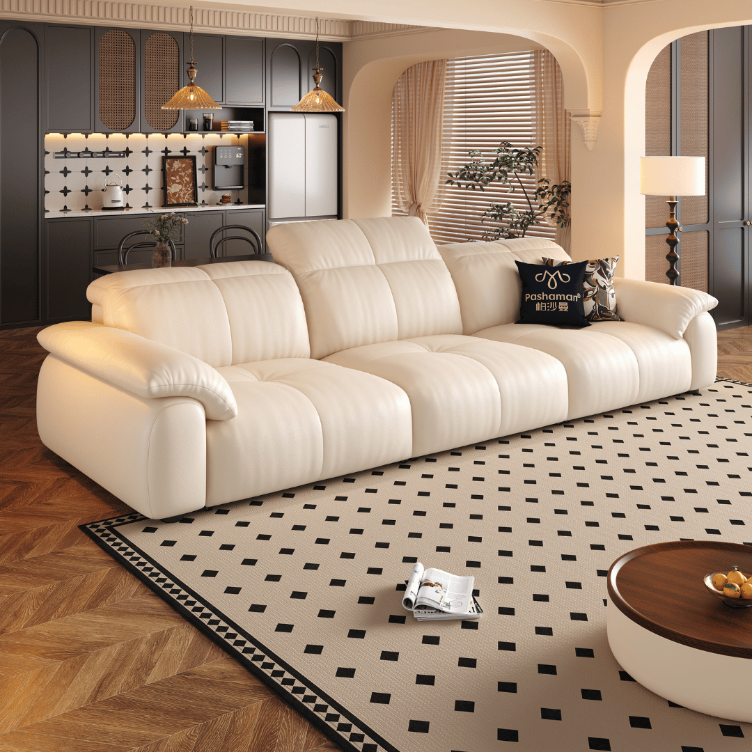 Wriggs Leather Electric Sofa Bed by Esteller (Water Repellent & App + Remote Control)