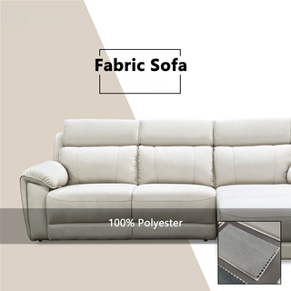 Enricus Fabric Adjustable Headrest L-Shaped Sofa by Esteller (Pet Friendly & Easy Clean)