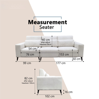 Shoalis Fabric Adjustable Backrest Sofa by Esteller (Pet Friendly & Easy Clean)