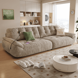 Mochi Chenille Fabric Sofa by Esteller (Water Repellent, USB Charger)