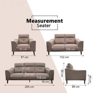 Loric Fabric Sofa by Esteller (Pet Friendly & Easy Clean)