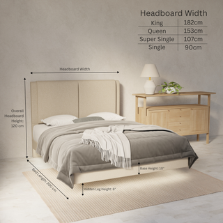 Vance Fabric Floating Bed Frame (Water Repellent, Pet Friendly & LED) By Esteller