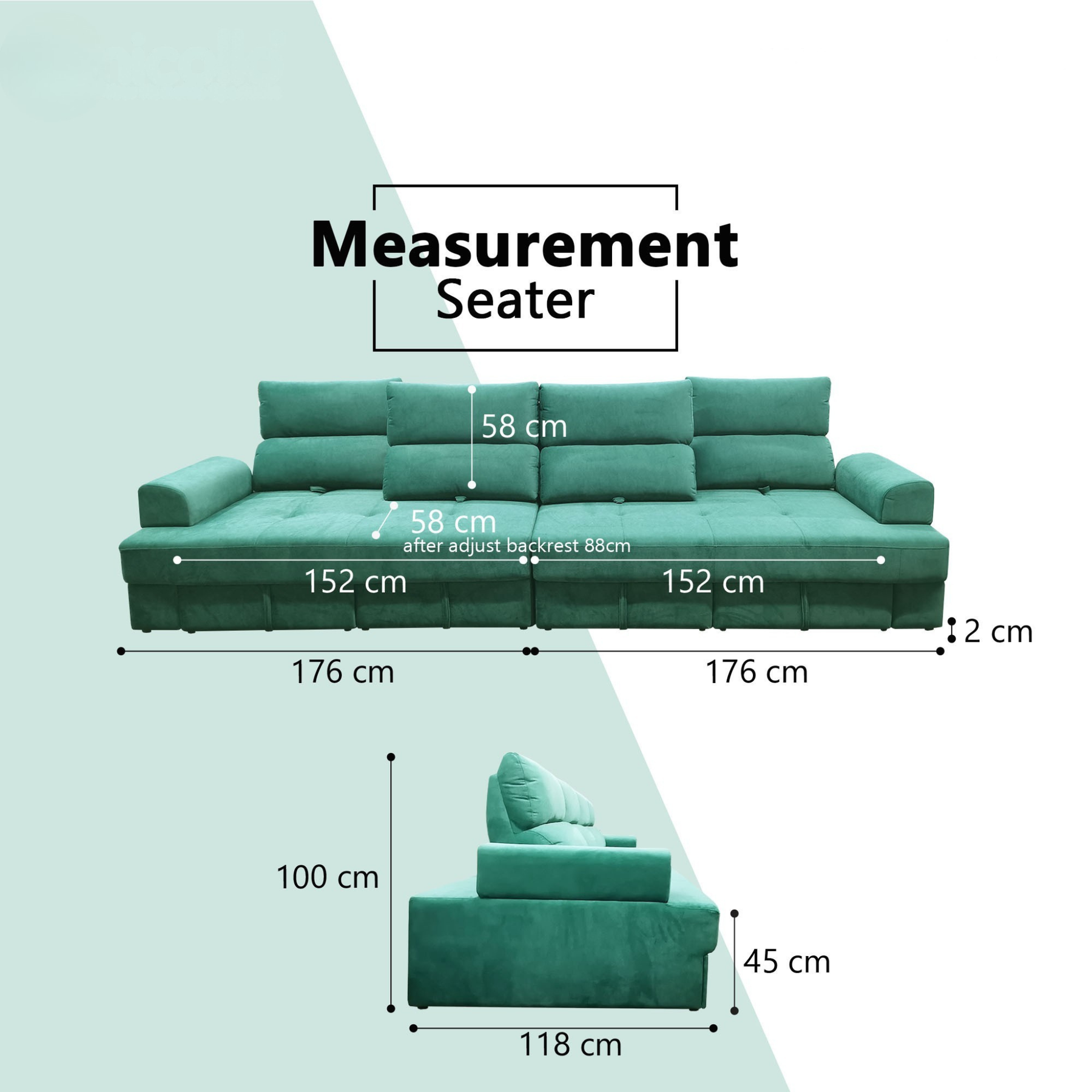 Arlon Fabric Adjustable Backrest Storage Sofa by Esteller (Pet Friendly & Easy Clean)